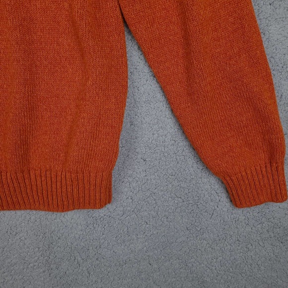 Chaps Sweater Men's Large Orange 1/4 Button Pullover Mock Neck Jumper - Picture 6 of 11